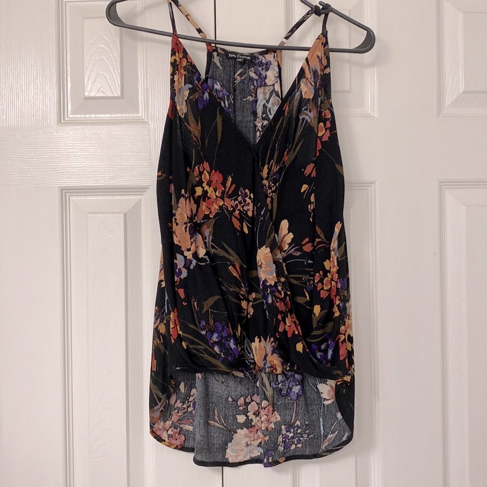 Spaghetti strap floral top - sz S - good condition